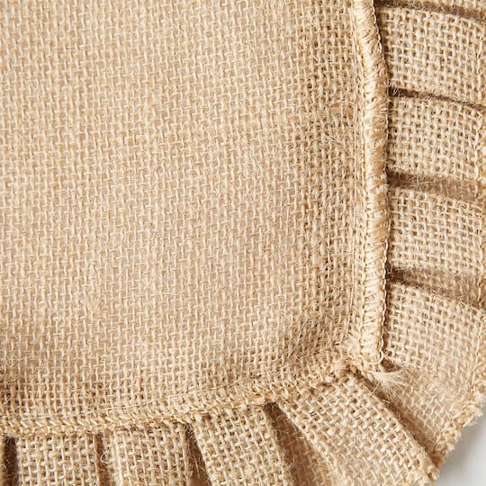 DII® Natural Ruffle Trim Jute Table Runner, 14x108 inch